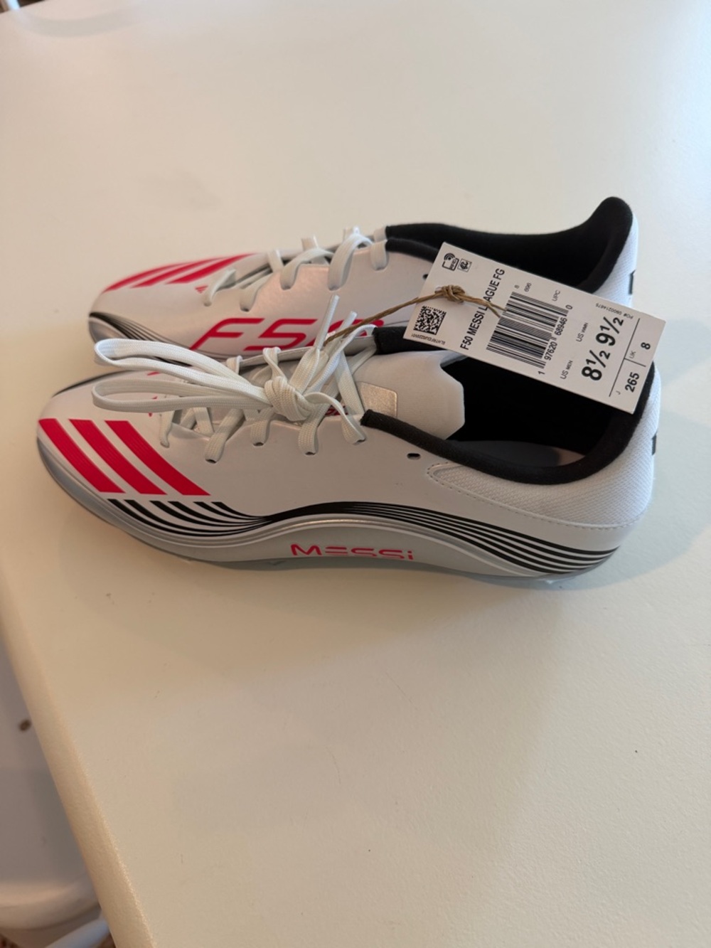 adidas White Black Pink Indoor Soccer Trainers